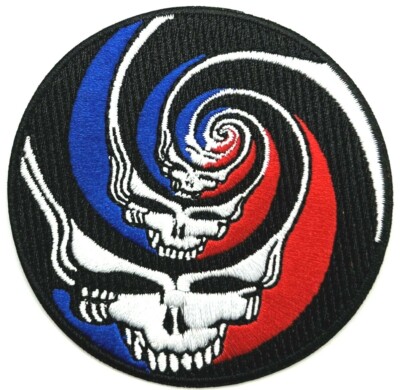 Grateful Dead Spiral RWB Rock Embroidered Iron on Patch