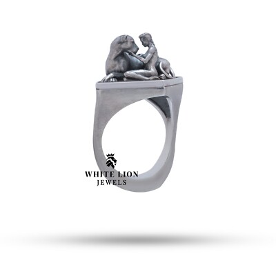 Amazon Jungle Panther Lady 925 Sterling Oxidized Silver Ring Birthday Gift Her