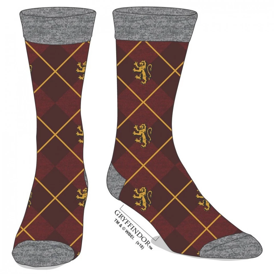 Гарри Поттер Гриффиндор 1 пара мужское платье носки Argyle узор фантастические звери - Изображение 2 из 4