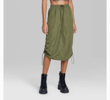 Wild fable Women's Utility Midi Skirt - Wild Fable Olive Green size xxs
