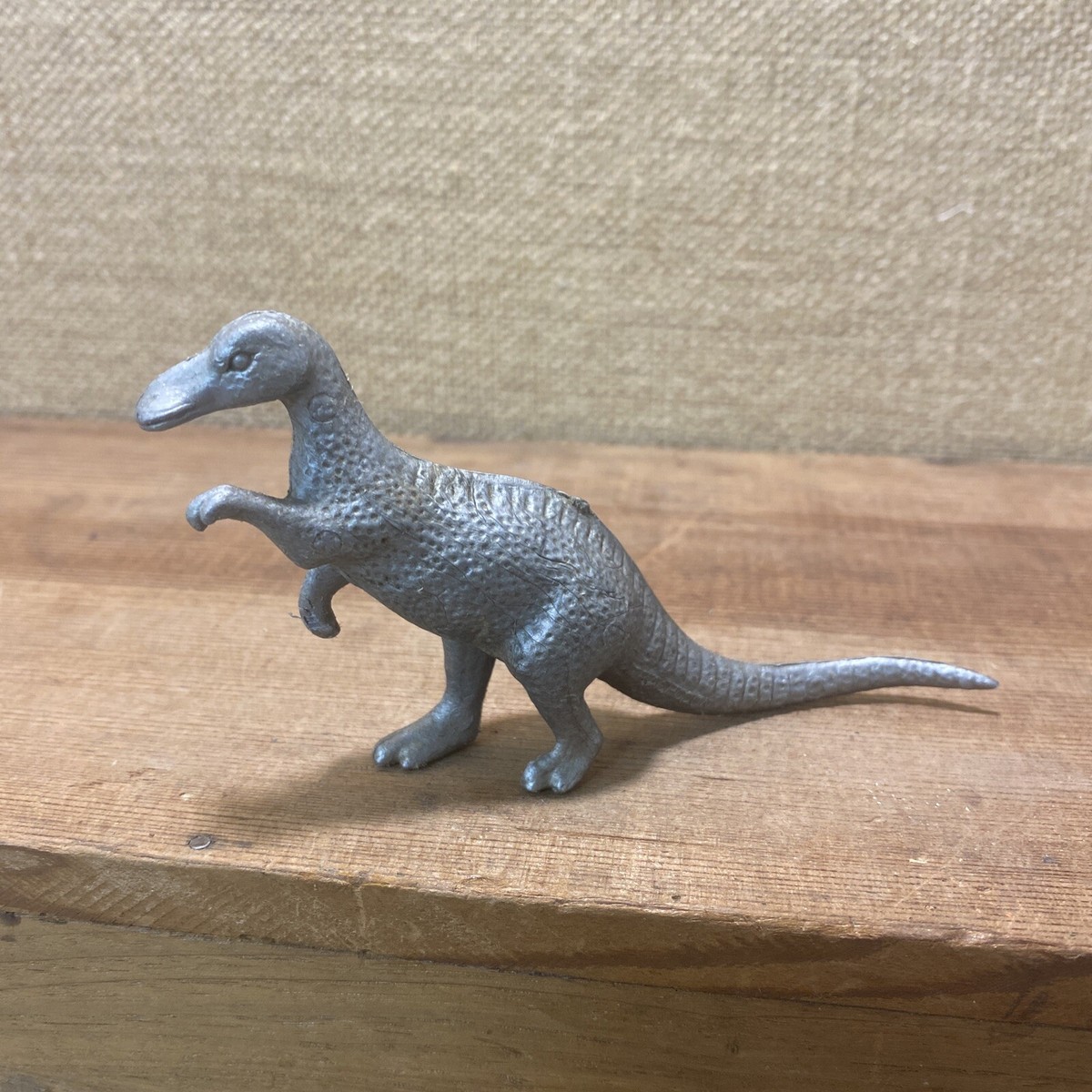 Rare MPC Trachodon Dinosaur Silver Gray Plastic Vintage