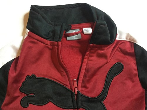 Set of 2 Puma Boys Kids Sz 5 Zip Up Track Jacket Green Red - Picture 9 of 12