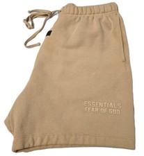 Essentials Fear of God Men's Classic Sweat Shorts Beige With Drawstring Medium