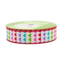 Member's Mark Premium Wired Ribbon 50 Yards 1-1/2 in Width, Multicolor Hearts