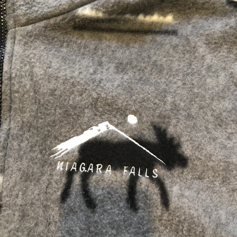 Vintage 90s Artic Image Sweater Fleece Full Zip Niagara Falls Jacket Mens Size L - Image 2 of 4