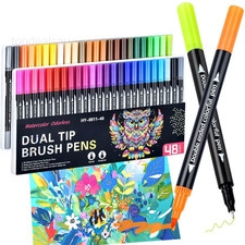 48 Colors Markers, Dual Tip with Fine 1 Count Pack of 48 , 48 colors
