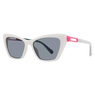 Betsey Johnson Smoke Cat Eye Ladies Sunglasses 10269710.LTS WHTSMK