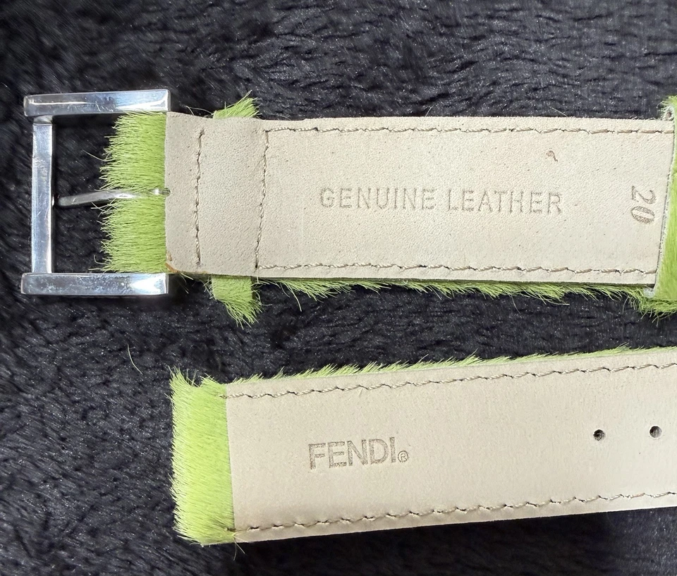 Correa de reloj de cuero Fendi pelo de pony verde nueva, genuina Fendi Foto 4 de 4