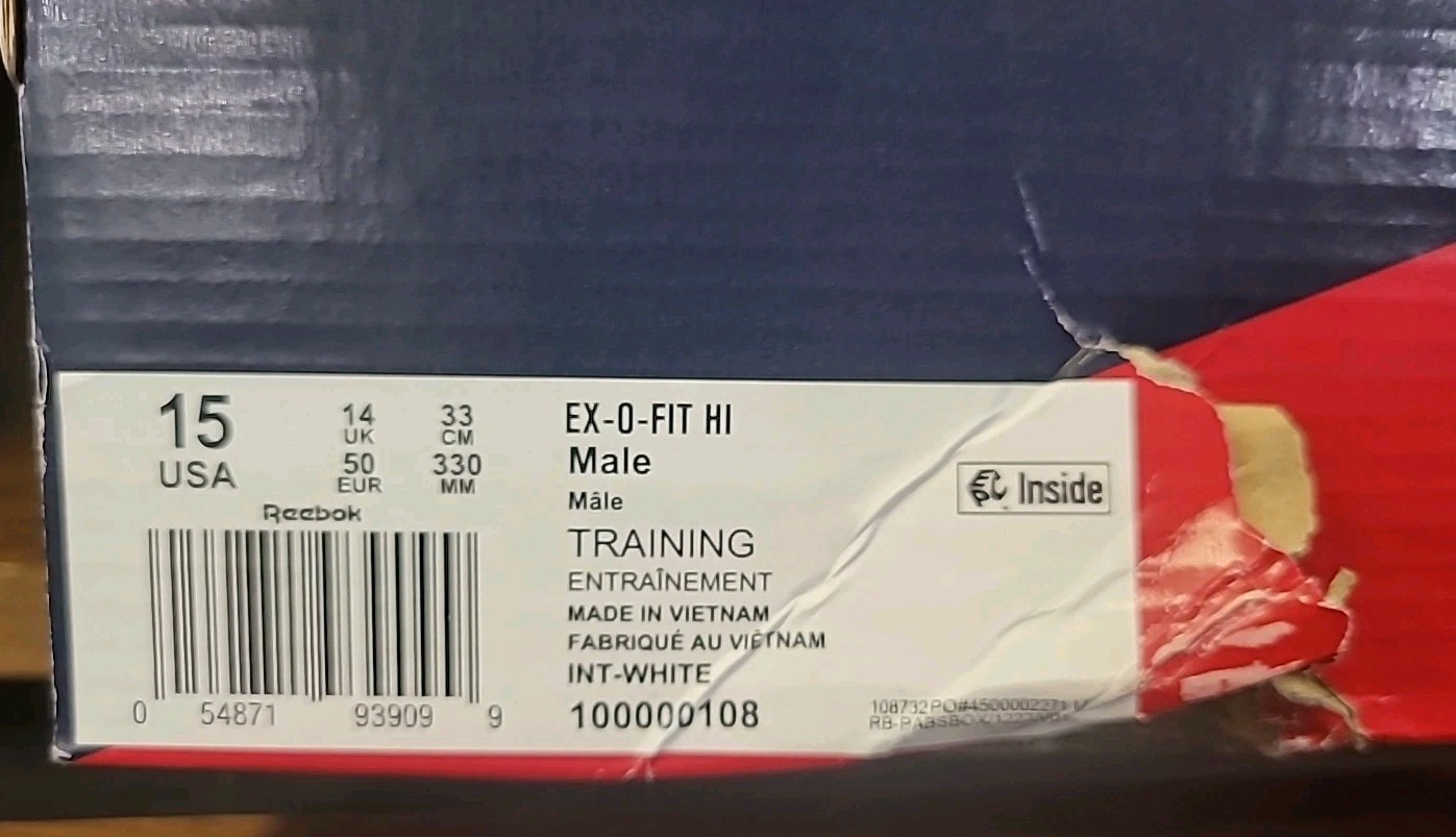 Reebok Ex-O-Fit Hi Sz 15 Men's Shoes Casual Training Hi-Top Sneakers 100000108 thumbnail 2