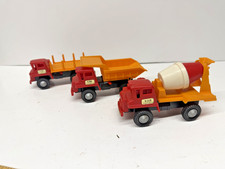 Vtg Kab Trucking Co Plastic Trucks Dump Truck Cement Truck & Lumber Truck Japan