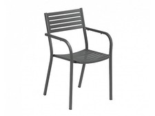 Poltrona Impilabile in Acciaio Verniciato Segno Colore Ferro Antico Emu esterno