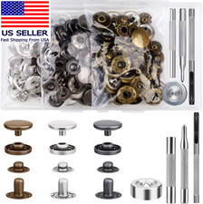 45 Set Leather Snap Fasteners Kit, 15Mm Stainless Steel Leather Snaps Kit with 4
