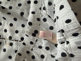 Pajamas Victoria Secret 2 Pc Pants Top Women&rsquo;s Size M New Black White Polka Dots