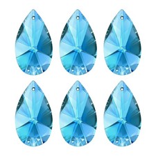 K9 Crystal Pendants Beads 6 Pack 38mm Chandelier Prisms Decor Blue