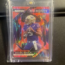 2024 Panini Prizm New Recruits Michael Penix Jr. #NR-MPJ Red Ray Wave /49
