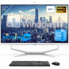 All In One 24" Fhd Touch I3 12Th Gen Win11 Ram 4Gb Ssd 120Gb Pc Fisso Webcam 2K