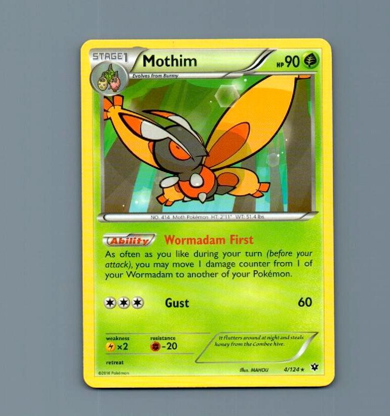 Mothim 4/124 Rare Fates Collide Pokemon Near Mint