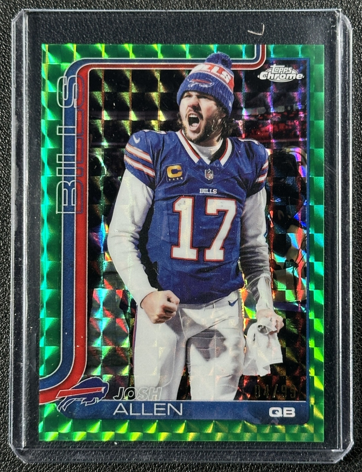 JOSH ALLEN 2025 TOPPS CHROME #34 IMAGE VARIATION GREEN GEOMETRIC REFRACTOR 4/99