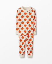 Hanna Andersson Pajama Set Small   Organic Cotton Pumpkin Print Fall Halloween S