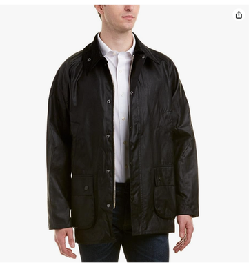 Crafted in the UK ~ Black ~ Barbour Classic BEDALE Waxed Jacket
