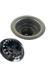 Open Box MOEN 3 1/2in Stainless Steel Basket Strainer w Drain Assembly in Satin.