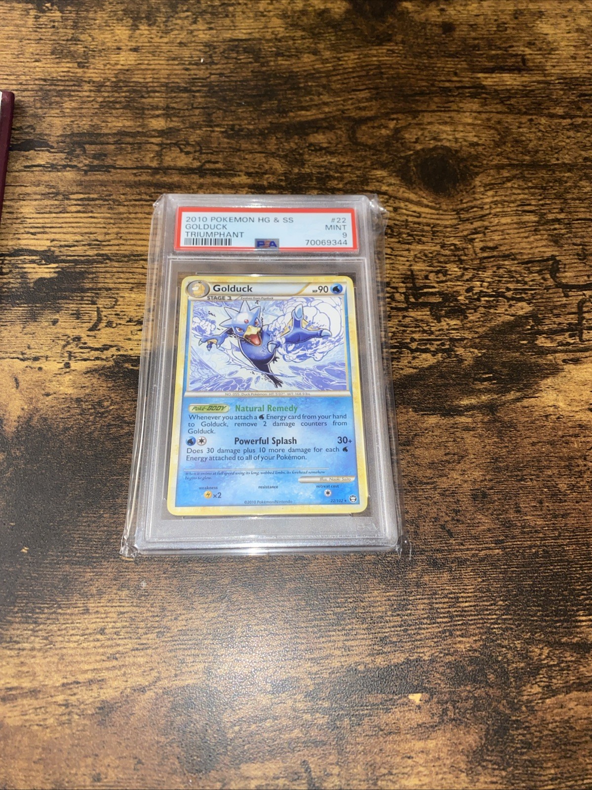 POKEMON HEARTGOLD & SOULSILVER TRIUMPHANT GOLDUCK 22/102 PSA 9 MINT!
