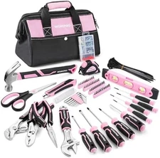 277 Piece Pink Home Repair Tool Set Storage Bag