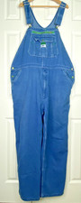 Liberty Mens Bib Overalls 44x32 Blue Denim Carpenter Workwear Utility - Used