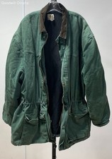 Vintage Carhartt Men's Size 4XL Green Full Zip Corduroy Collar Chore Coat