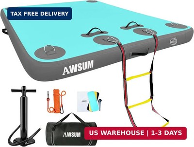 AWSUM Inflatable Floating Dock Air Dock Platform Floating Island Raft with None-