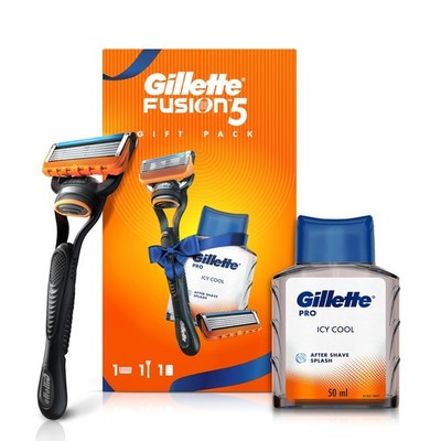 Gillette Fusion Premium Shaving Kit, Gift for Men | 1 Razor Handle, 2 Cartridges