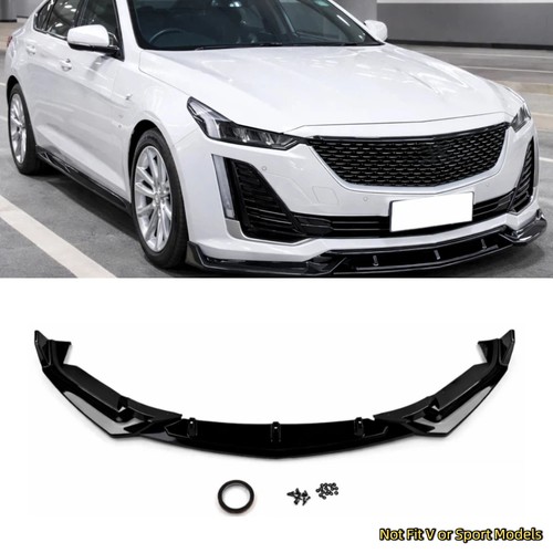 Gloss Black ABS Front Bumper Lip Splitter Chin 3PCS For 2020-2024 Cadillac CT5