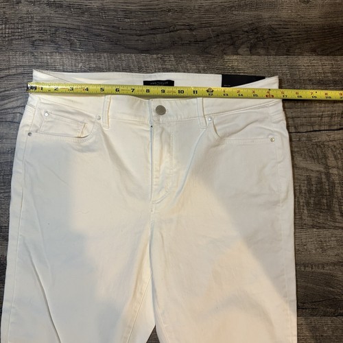 ANN TAYLOR Jeans Women’s 10 White Skinny Crop Mid Rise Curvy Fit NWT - Picture 3 of 10