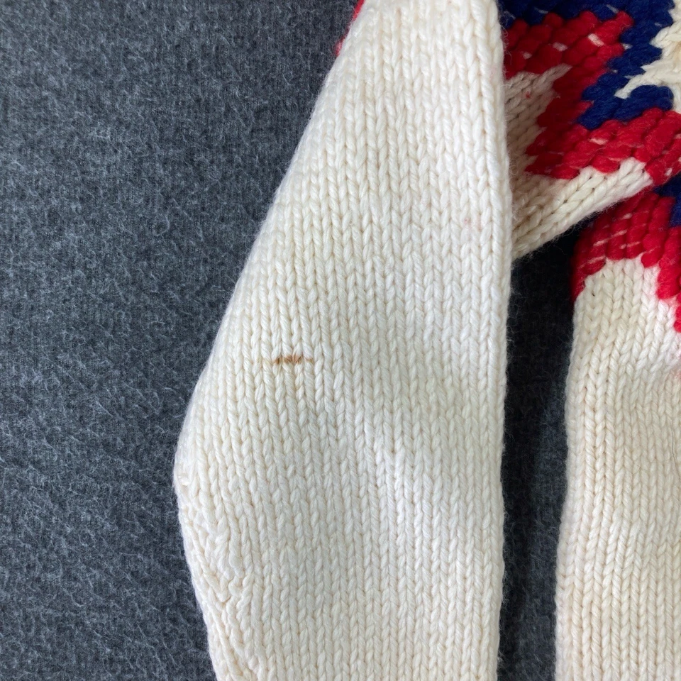 Suéter Fair Isle de lana hecho a mano vintage para mujer mediano crema nórdico Foto 2 de 4