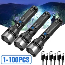 990000000 LM Super Bright LED Flashlight Rechargeable LED Work Light Flashlights