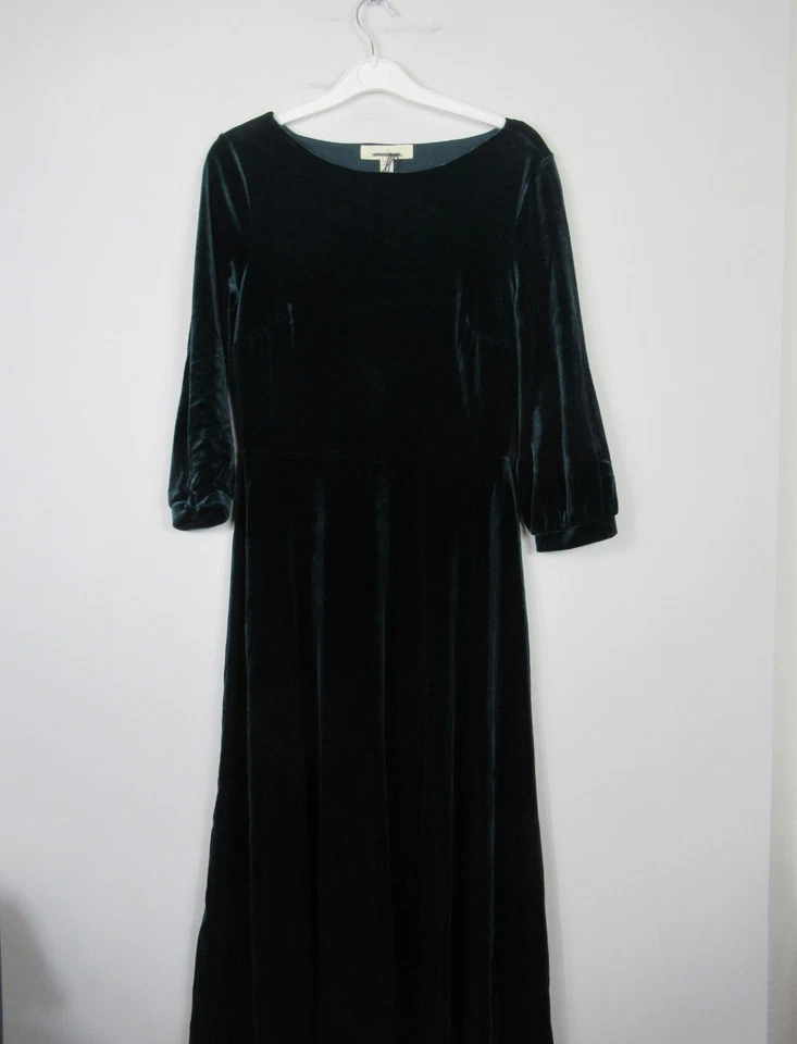 Seasalt Women's Oak Cottage Velvet Midi Dress Dark Wreckage Size 8 - 20 - Image 3 of 4