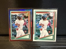 2025 Donruss #151 Kristian Campbell Red Blue Foil Rated Rookie Card + Base
