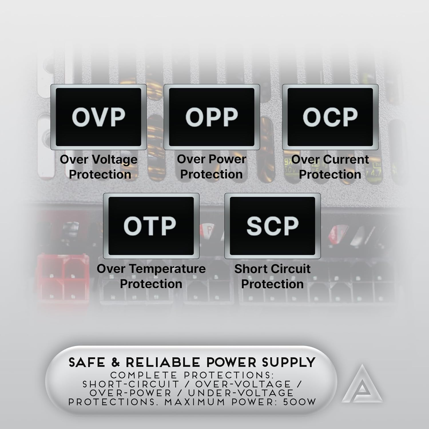 Apevia ITX-PFC500W Mini Itx Flex ATX 1U 500W Fully Modular , Full 4