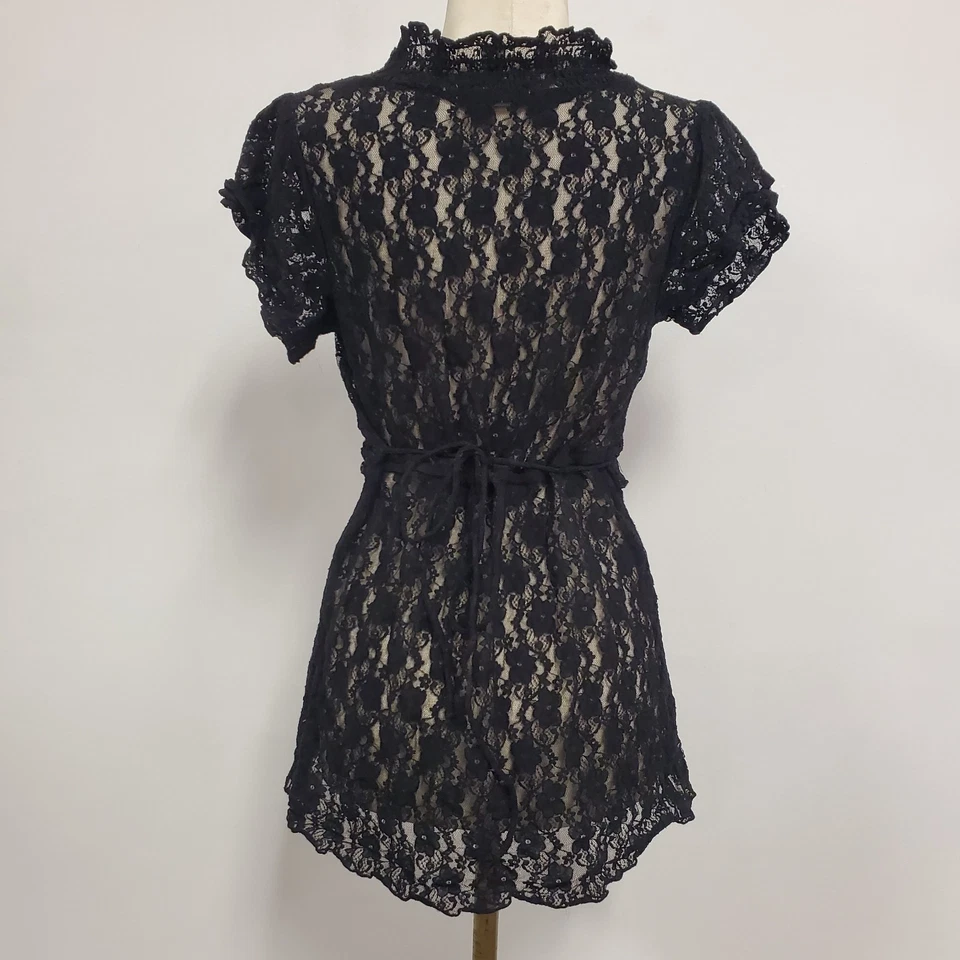 Top Babydoll Trixxi Para Mujer Y2K Encaje Hada Grunge Capricho Talla L Negro Vampiro Foto 3 de 4