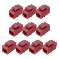 10Er-Pack Rj45-Ethernet-Koppler,Cat6-Koppler FüR Cat6/Cat5E/Cat5,Rot