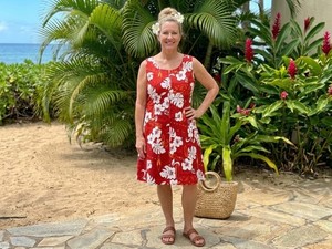 hawaiian party dress plus size UOUA Hawaiian Dresses for Women Plus Size Sundress Luau Party Summer Curvy Maxi Tropical Boho Beach Dress Blue L at Amazon Women's Clothing store