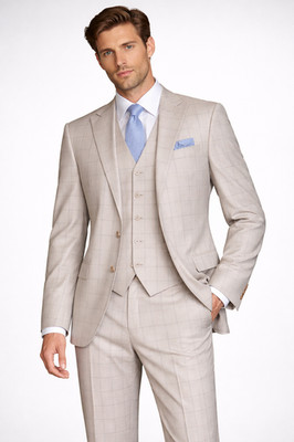 Giorgio Fiorelli Gray Plaid 3 Piece Suit 40R/34W Mens Classic Fit Vest Set