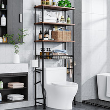 Over-The-Toilet Storage Shelf,4-Tier Bathroom Organizer Cabinet Rack And Storage