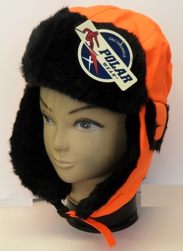 NWT Adult Aviator Faux Fur Blaze Orange 