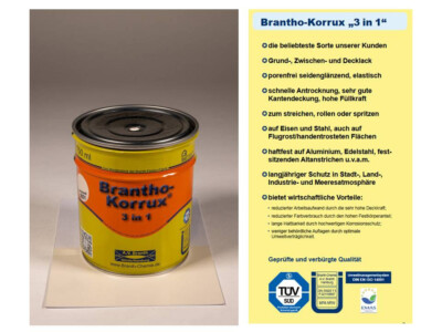 Brantho Korrux 3in1 Rostschutz & Metallschutz Farbe 750ml alle Farbtöne