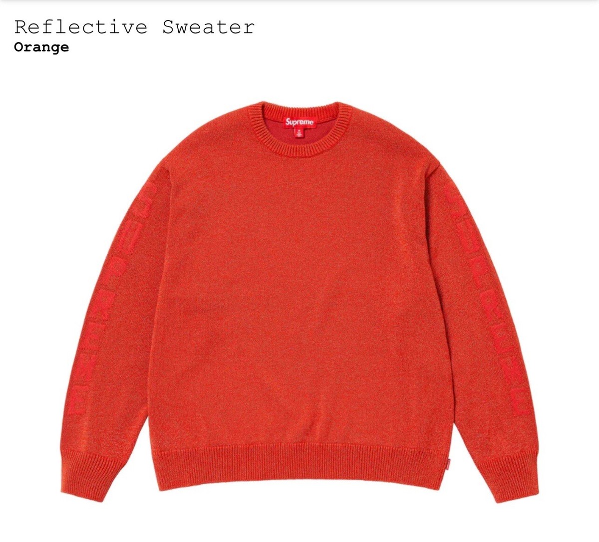 Supreme Reflective Sweater - Orange - M | eBay UK
