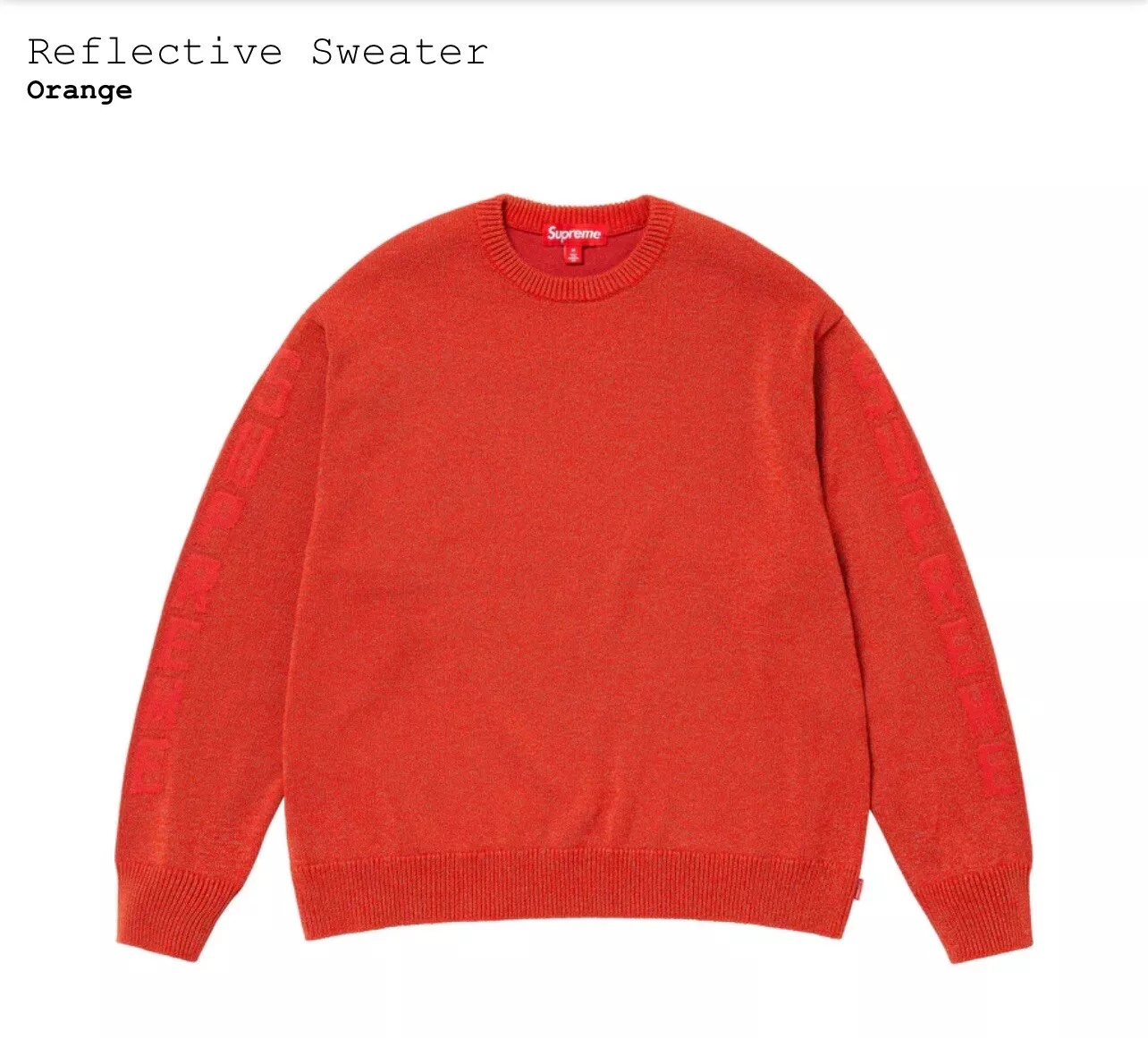 Pull réfléchissant Supreme   Orange   M