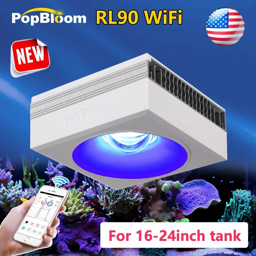PopBloom RL90 WiFi Reef Led Aquarium Light for Saltwater Coral 36