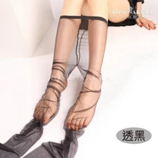 Rose Sakura Ultra-thin Silky Ultra Sheer Stockings Pantyhose 0 Denier #0825