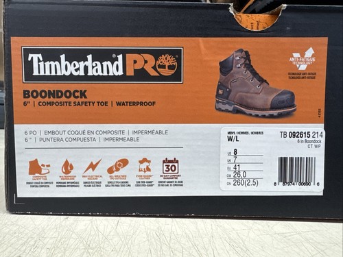 Größe auswählen - Timberland Pro Herren 92615 Braun Boondock 6" Comp Toe WP Stiefel - Bild 2 von 11